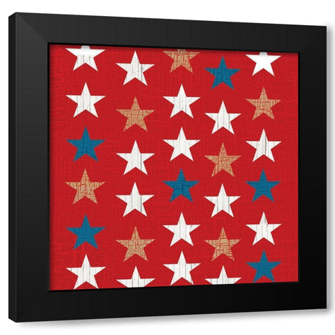 Americana Star Red Black Modern Wood Framed Art Print by Allen, Candace