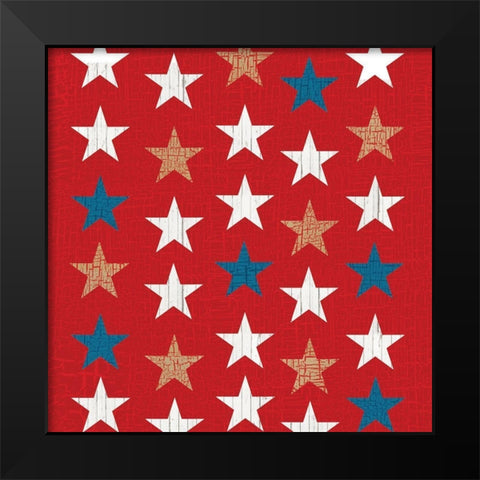 Americana Star Red Black Modern Wood Framed Art Print by Allen, Candace