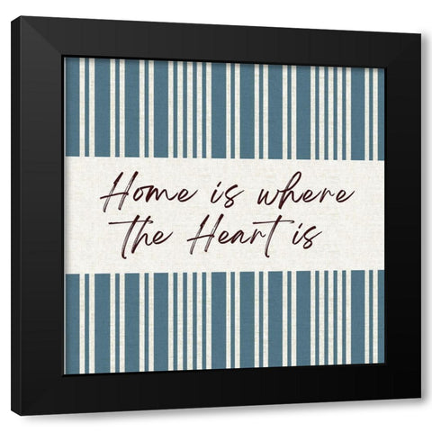 Home is Where Black Modern Wood Framed Art Print with Double Matting by Lula Bijoux and Company