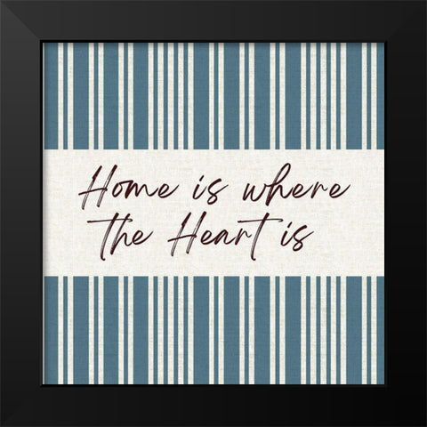 Home is Where Black Modern Wood Framed Art Print by Lula Bijoux and Company
