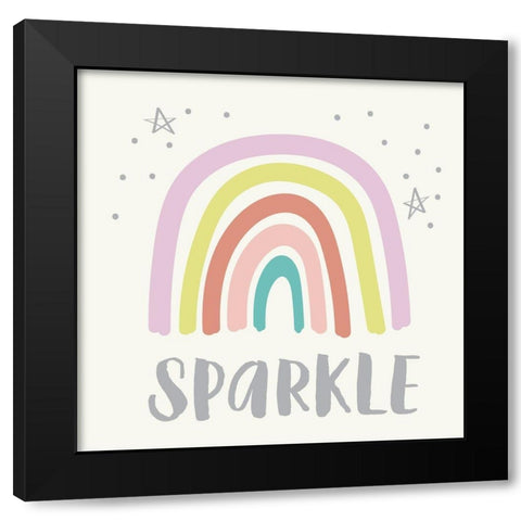 Sparkle Black Modern Wood Framed Art Print with Double Matting by Lula Bijoux and Company
