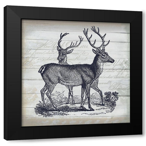 Wandering Black Modern Wood Framed Art Print with Double Matting by Lula Bijoux and Company