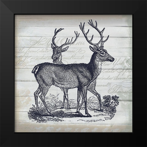 Wandering Black Modern Wood Framed Art Print by Lula Bijoux and Company