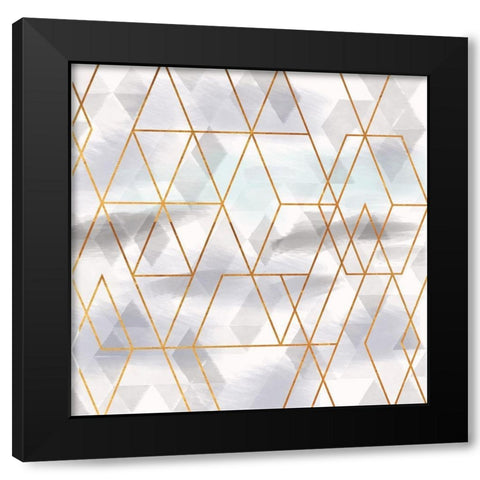 Mettalic Refection Black Modern Wood Framed Art Print by Lula Bijoux and Company