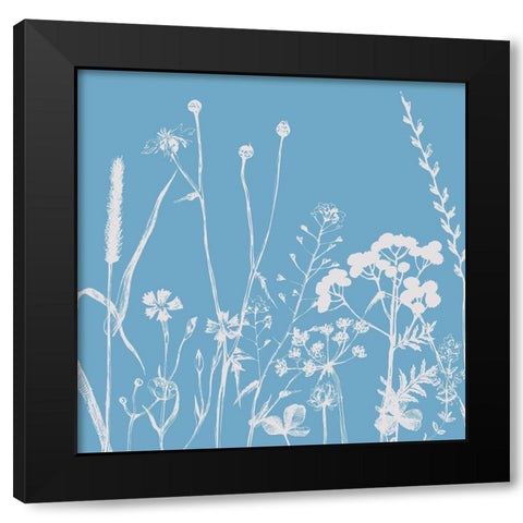 Blue Spray 3 Black Modern Wood Framed Art Print by Lula Bijoux And Company