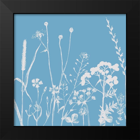 Blue Spray 3 Black Modern Wood Framed Art Print by Lula Bijoux And Company