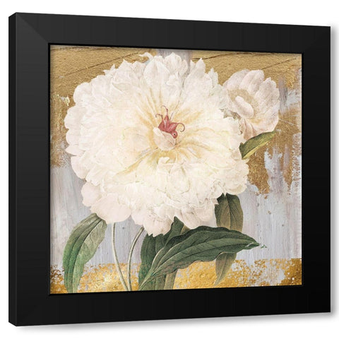 Metallic Floral Glory Black Modern Wood Framed Art Print with Double Matting by Lula Bijoux and Company