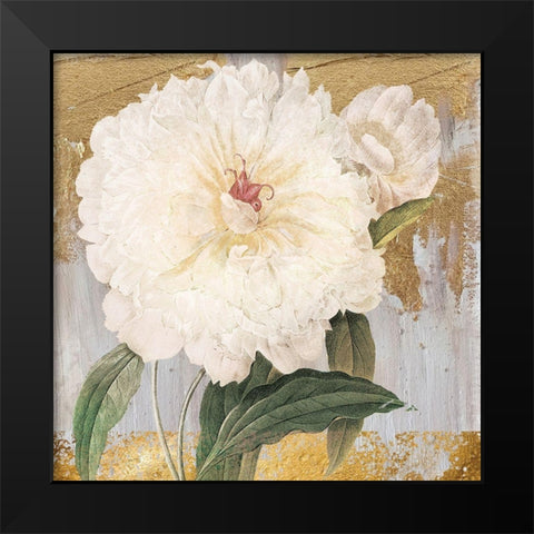 Metallic Floral Glory Black Modern Wood Framed Art Print by Lula Bijoux and Company