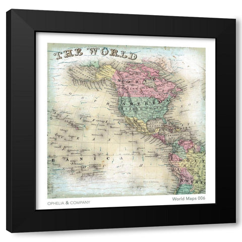 The World 2 Black Modern Wood Framed Art Print with Double Matting by Lula Bijoux and Company