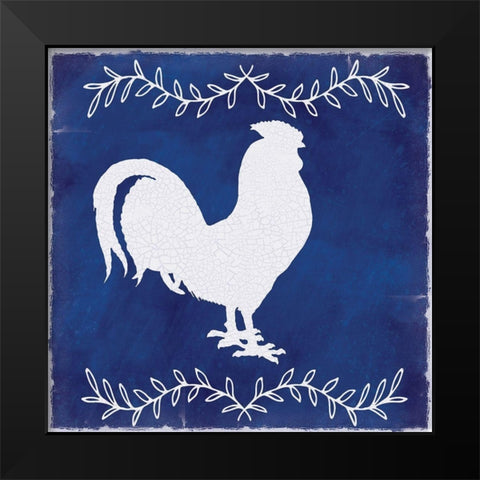 Roosters Black Modern Wood Framed Art Print by Lula Bijoux and Company