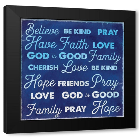 Gods Words 1 Black Modern Wood Framed Art Print by Lula Bijoux and Company