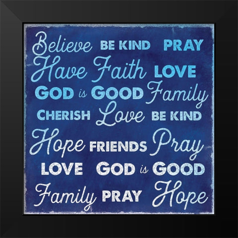 Gods Words 1 Black Modern Wood Framed Art Print by Lula Bijoux and Company