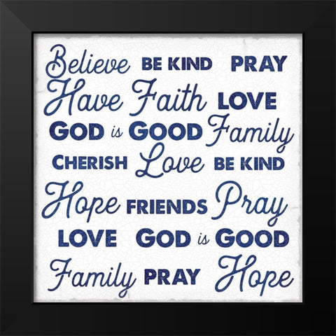 Gods Words 2 Black Modern Wood Framed Art Print by Lula Bijoux and Company