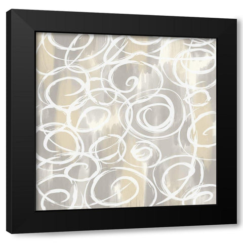 Clean Slate Curves Black Modern Wood Framed Art Print by Lula Bijoux and Company