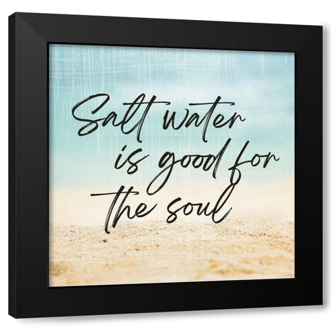 Salt Water Is Good Black Modern Wood Framed Art Print with Double Matting by Lula Bijoux and Company