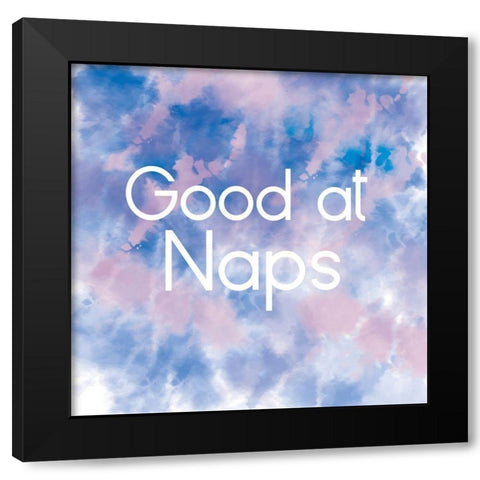 Good At Naps Black Modern Wood Framed Art Print by Lula Bijoux and Company