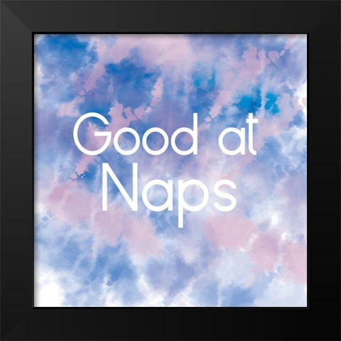 Good At Naps Black Modern Wood Framed Art Print by Lula Bijoux and Company