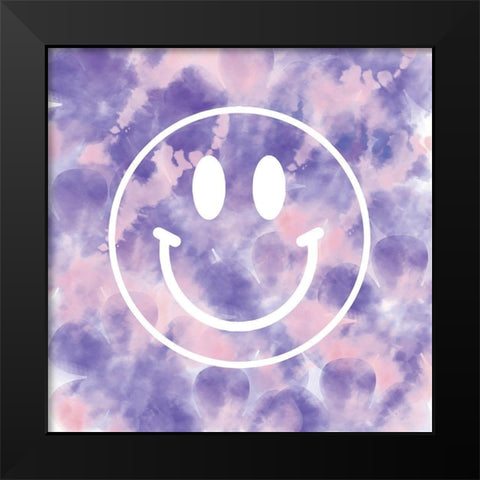 Happy Face Black Modern Wood Framed Art Print by Lula Bijoux and Company