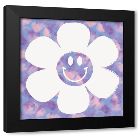 Happy Flower 2 Black Modern Wood Framed Art Print with Double Matting by Lula Bijoux and Company