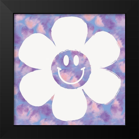 Happy Flower 2 Black Modern Wood Framed Art Print by Lula Bijoux and Company