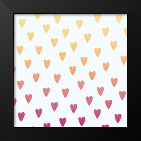 Heart Ombre Black Modern Wood Framed Art Print by Lula Bijoux and Company