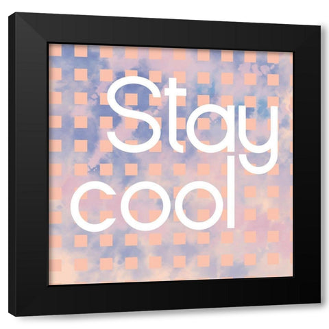 Squares Black Modern Wood Framed Art Print with Double Matting by Lula Bijoux and Company