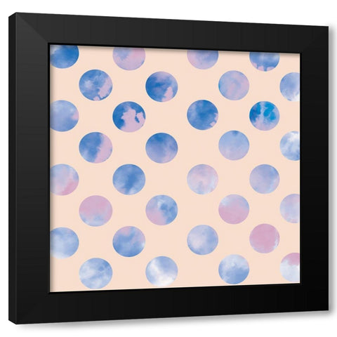Dots Black Modern Wood Framed Art Print with Double Matting by Lula Bijoux and Company