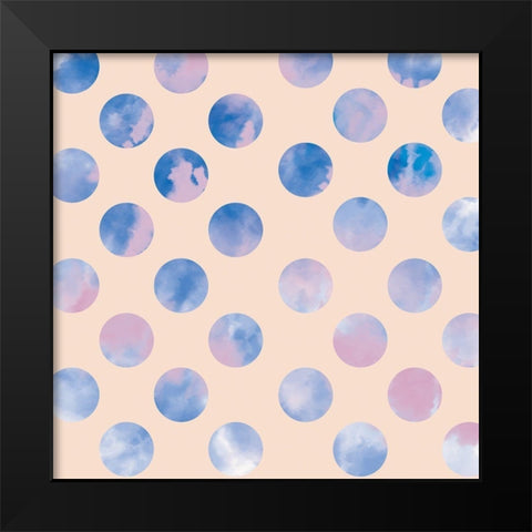 Dots Black Modern Wood Framed Art Print by Lula Bijoux and Company