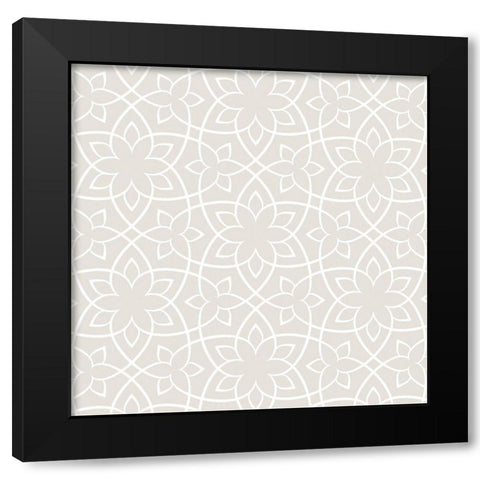 Beige Tile Black Modern Wood Framed Art Print with Double Matting by Lula Bijoux and Company