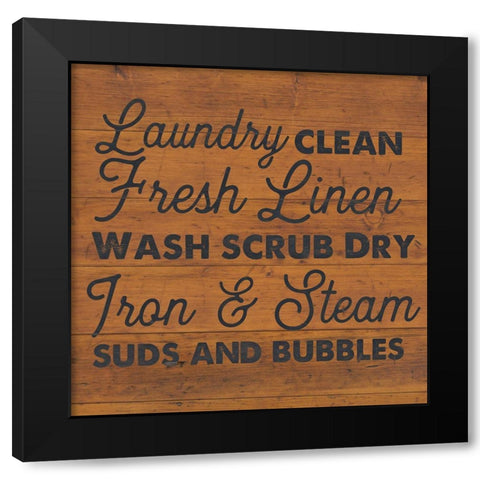 Laundry Words 2 Black Modern Wood Framed Art Print with Double Matting by Lula Bijoux And Company