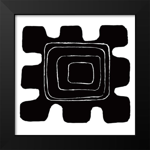 BW Minimalist 3 Black Modern Wood Framed Art Print by Lula Bijoux And Company