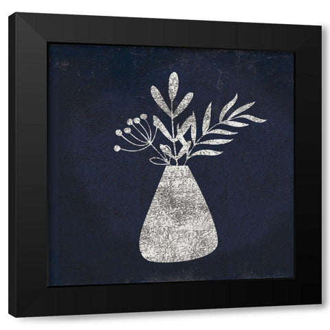 Vase Black Modern Wood Framed Art Print by Lula Bijoux And Company