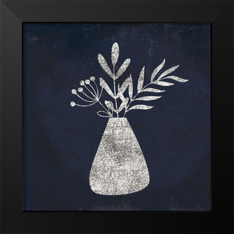Vase Black Modern Wood Framed Art Print by Lula Bijoux And Company