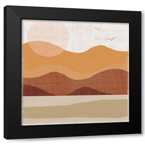 Hillsides Black Modern Wood Framed Art Print by Lula Bijoux And Company