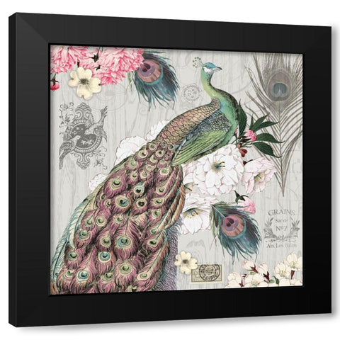 Peacock Pastels 1 Black Modern Wood Framed Art Print with Double Matting by Lula Bijoux And Company