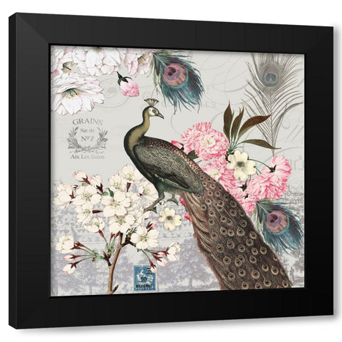 Peacock Pastels 2 Black Modern Wood Framed Art Print by Lula Bijoux And Company