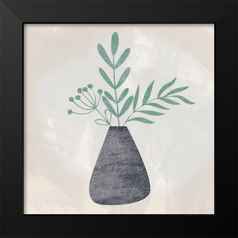 Botanical Vase 1 Black Modern Wood Framed Art Print by Lula Bijoux And Company