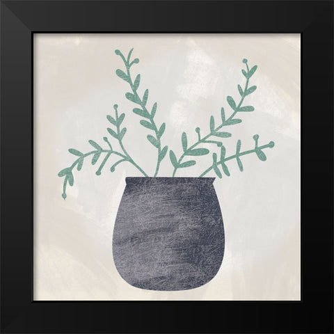 Botanical Vase 2 Black Modern Wood Framed Art Print by Lula Bijoux And Company