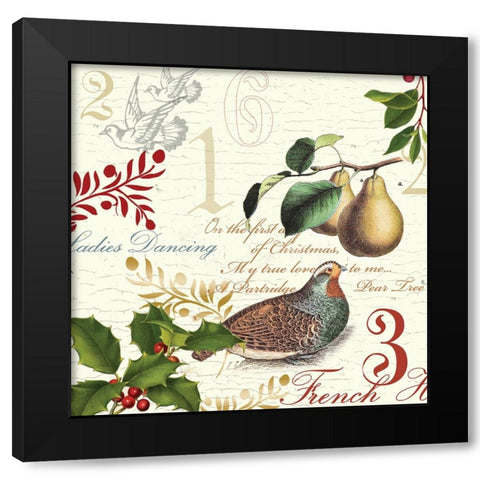 12 Days Black Modern Wood Framed Art Print with Double Matting by Lula Bijoux And Company