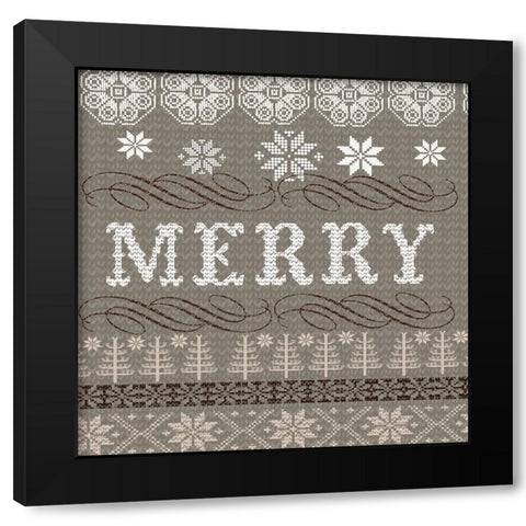 Winter Knits 2 Black Modern Wood Framed Art Print with Double Matting by Lula Bijoux And Company