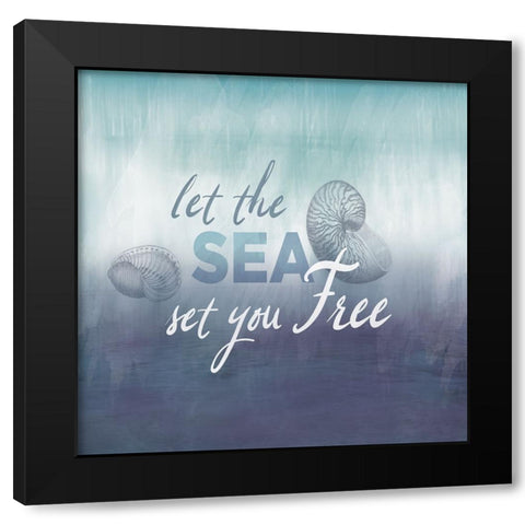 Watercolor Coast 3 Black Modern Wood Framed Art Print with Double Matting by Lula Bijoux and Company