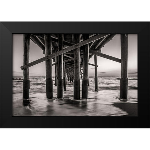 Beneath The Pier Black Modern Wood Framed Art Print by Taylor, Glenn