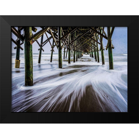 The Rushing Tide 1 Black Modern Wood Framed Art Print by Taylor, Glenn