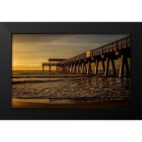 A Golden Glow Black Modern Wood Framed Art Print by Taylor, Glenn