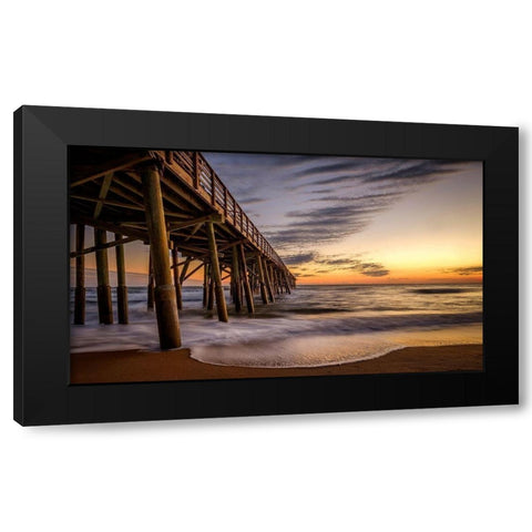 Sunset At The Beach Black Modern Wood Framed Art Print with Double Matting by Taylor, Glenn