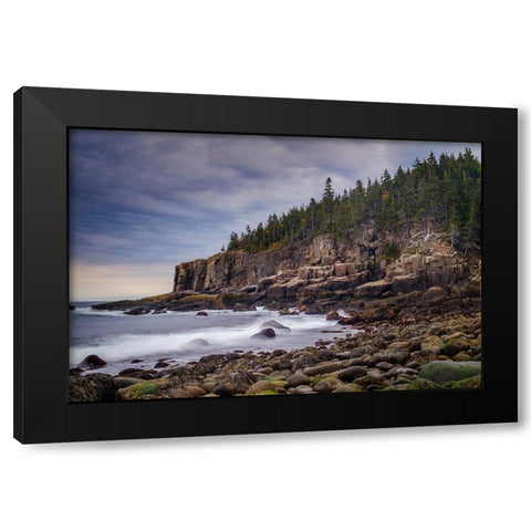 Rocky Cove Black Modern Wood Framed Art Print with Double Matting by Taylor, Glenn