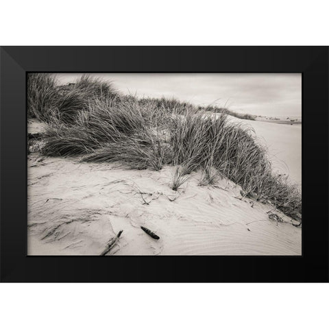 Beachy Dunes Black Modern Wood Framed Art Print by Taylor, Glenn
