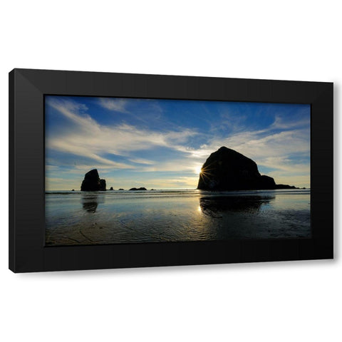 Rocky Shore Black Modern Wood Framed Art Print by Taylor, Glenn