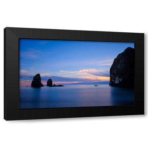 Blue Calm Black Modern Wood Framed Art Print by Taylor, Glenn