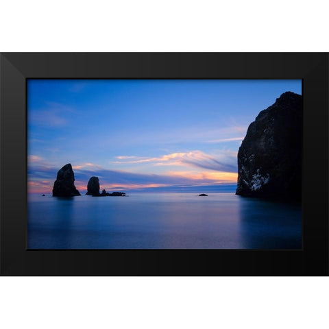 Blue Calm Black Modern Wood Framed Art Print by Taylor, Glenn
